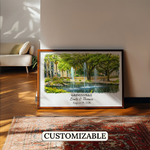 Affiche de Gainesville Floride, Aquarelle, Sur mes