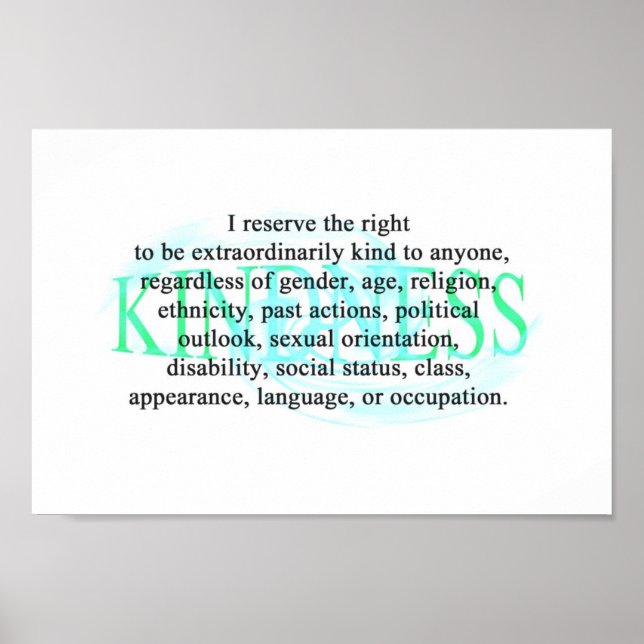 Affiche de gentillesse (Devant)