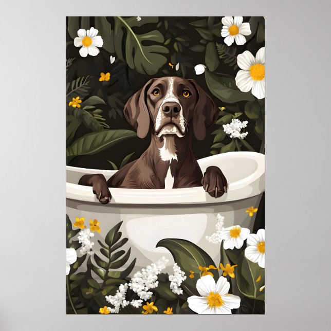 Affiche de German Shorthaired Pointer dans une bai (Devant)