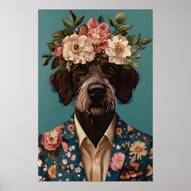 Affiche de German Wirehaired Pointer en costume, A (Devant)