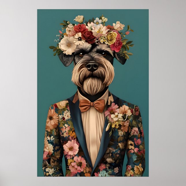 Affiche de Giant Schnauzer en costume, Giant Schna (Devant)