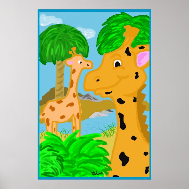Affiche de girafe de la jungle (Devant)