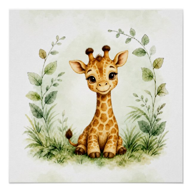 Affiche de girafe faune Art mural Nature (Devant)