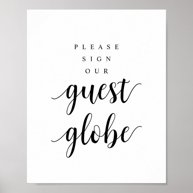 Affiche de globe de notre invité de mariage rustiq (Devant)