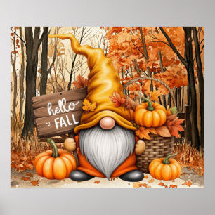 Affiche de gnome d'automne