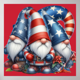 Affiche de gnome patriotique
