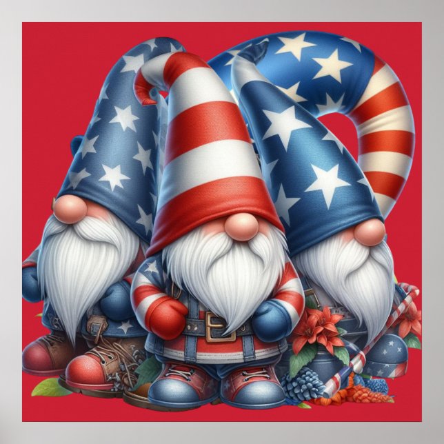 Affiche de gnome patriotique (Devant)