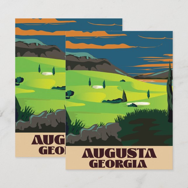 Affiche de golf d'Augusta Géorgie (Devant / Derrière)