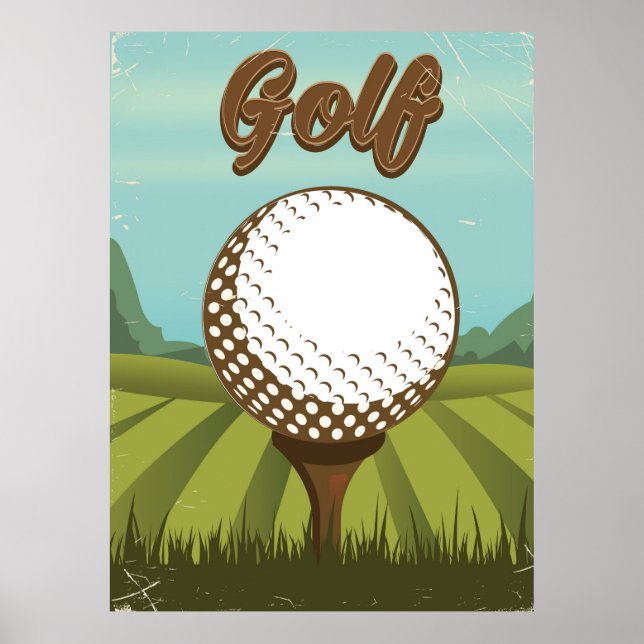 Affiche de golf de style vintage (Devant)