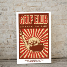 Affiche de golf rétro personnalisée