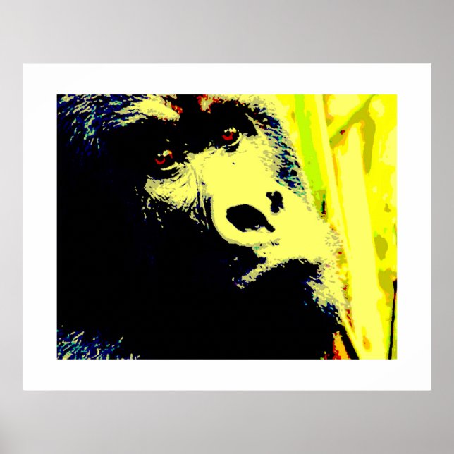 Affiche de gorille en pop art. Affiches de gorille (Devant)