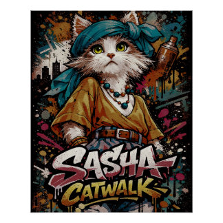 Affiche de graffiti Y2K Sasha Catwalk