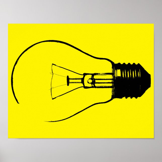Affiche de Graphisme Artistique d'Ampoule Électriq (Devant)