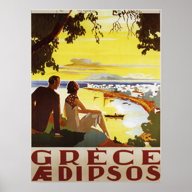 Affiche de Grèce vintage imprimée (Devant)