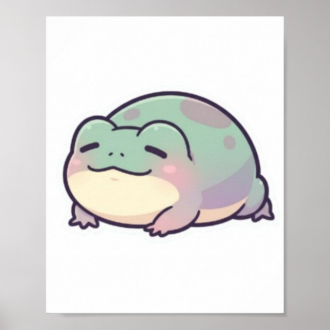 Affiche de Grenouille Endormie Grenouille Mignonne (Devant)
