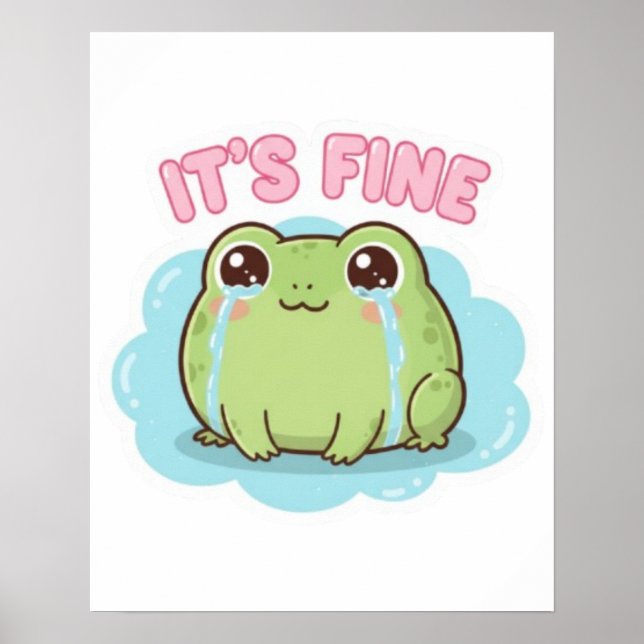 Affiche de grenouille fine esthétique mignonne de  (Devant)