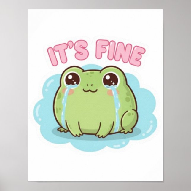 Affiche de grenouille fine Mignon grenouille qui p (Devant)