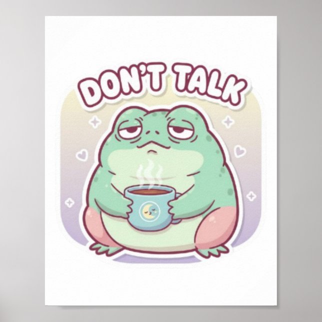 Affiche de grenouille « Ne Parle Pas » Jolie Greno (Devant)