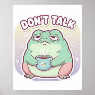 Affiche de grenouille « Ne Parle Pas » Jolie Greno