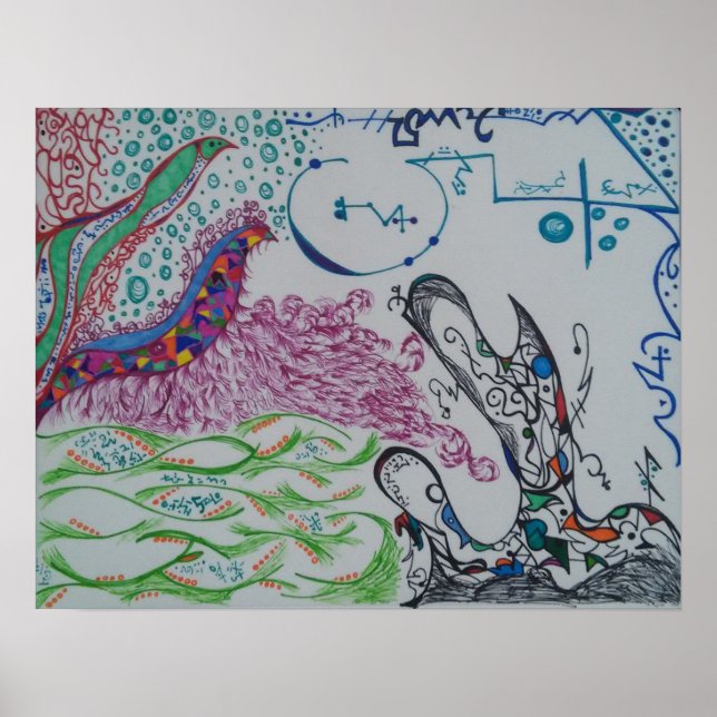 Affiche de gribouillis abstrait (Devant)