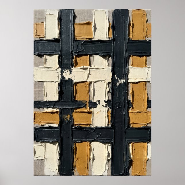 Affiche de grille géométrique abstraite | Texturé  (Devant)