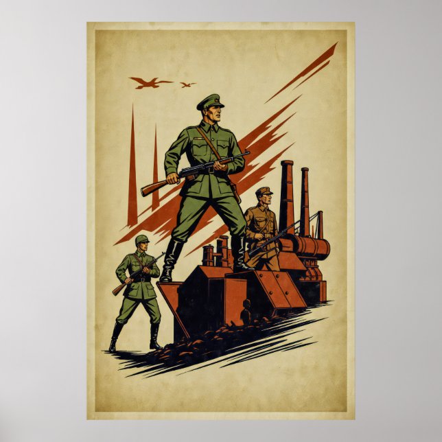 Affiche de guerre vintage - Illustration de la mar (Devant)