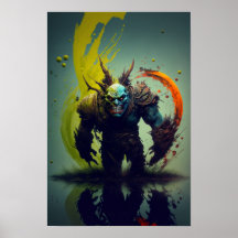 Affiche de Guerrier Orc Fantastique | Art de Gamer