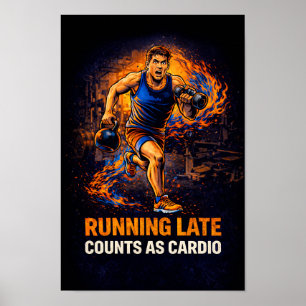 Affiche de gym amusante - Être en retard compte co