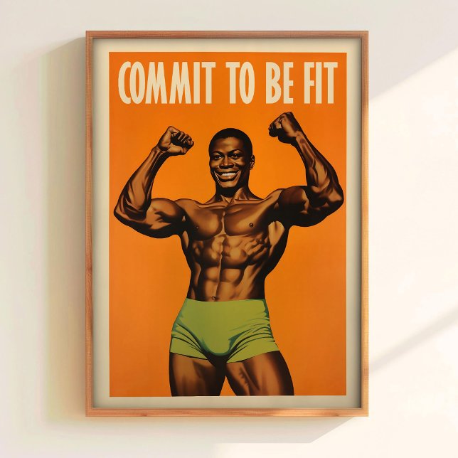 Affiche de gym Bodybuilder noir Art mural de gym M (Créateur téléchargé)