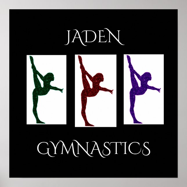 Affiche de gymnastique avec nom personnalisé. (Devant)