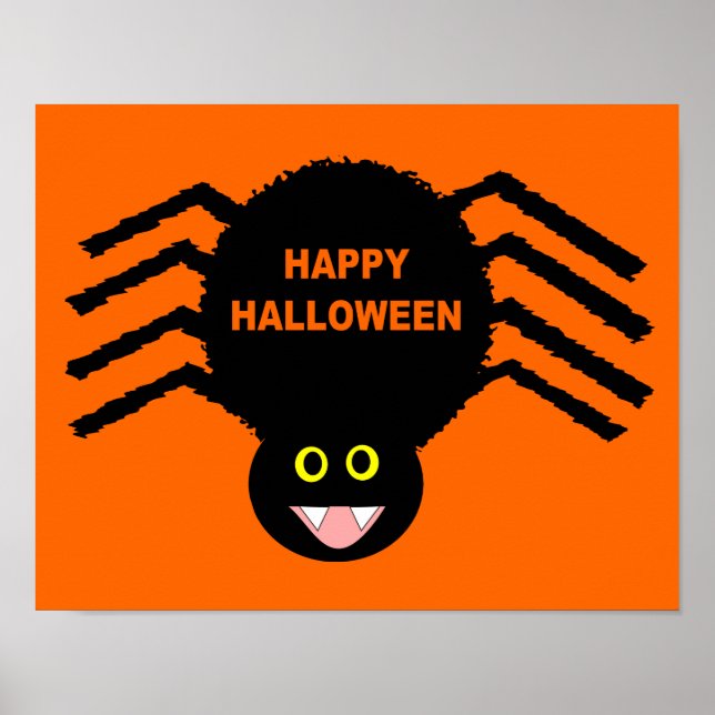 Affiche de Halloween d'araignée noire (Devant)