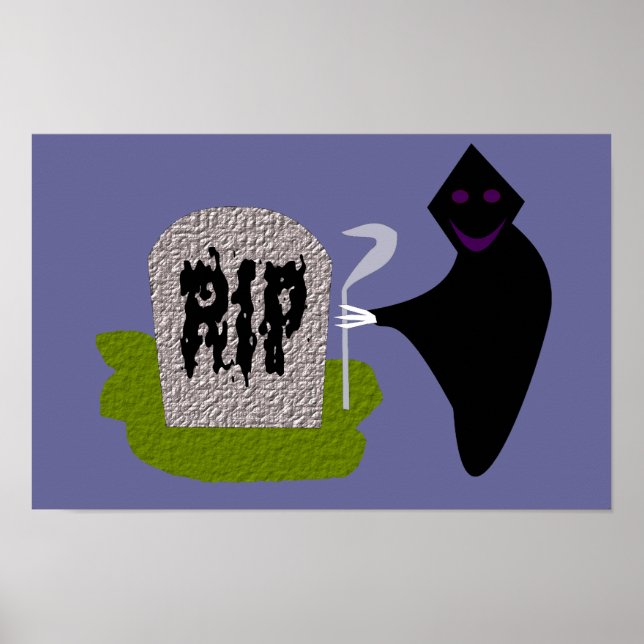 Affiche de Halloween de la mort dans le cimetière (Devant)