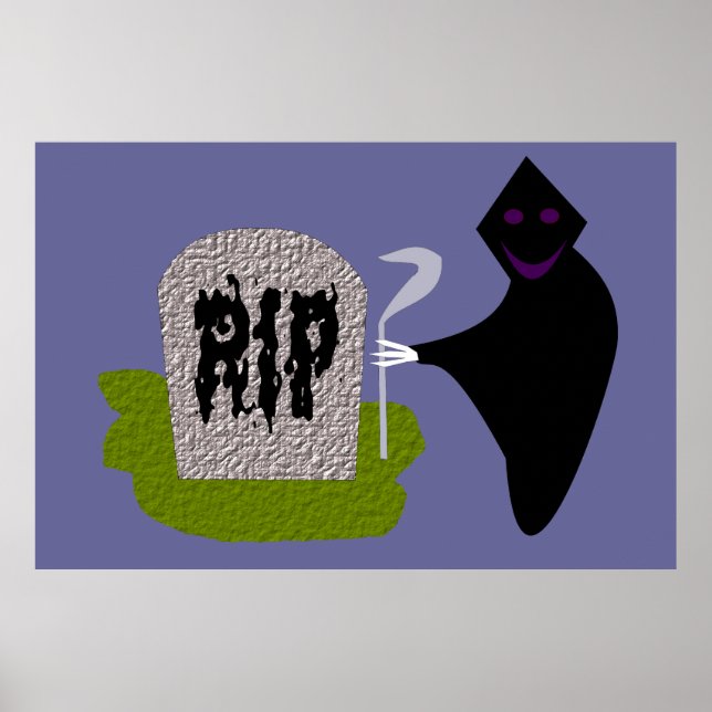 Affiche de Halloween de la mort dans le cimetière (Devant)