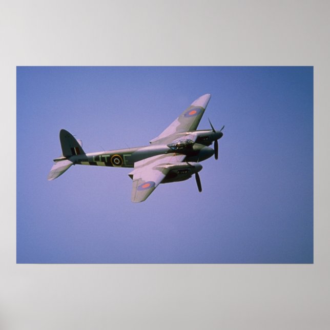 Affiche De Havilland DH-98 "Mosquito" T-3, en vol à Bo (Devant)