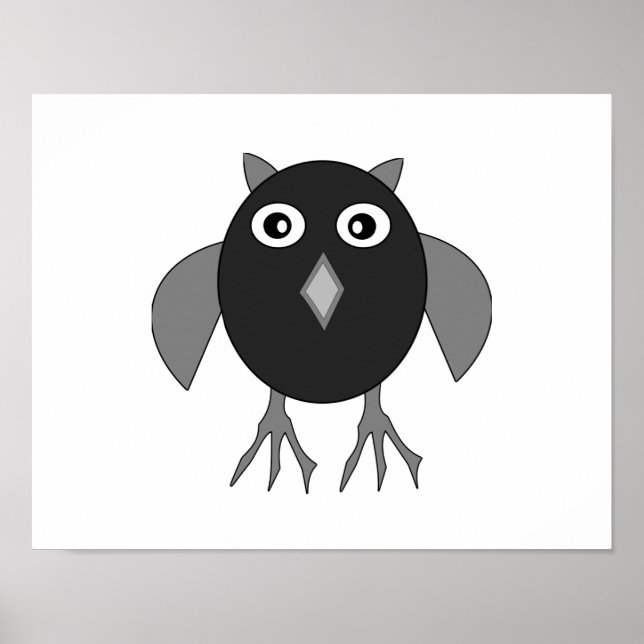 Affiche de hibou effrayant d'Halloween (Devant)