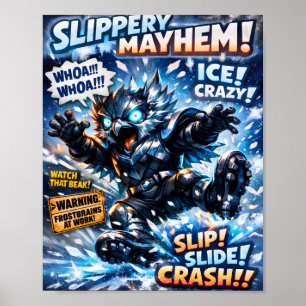 Affiche de hockey sur glace Slippery Mayhem