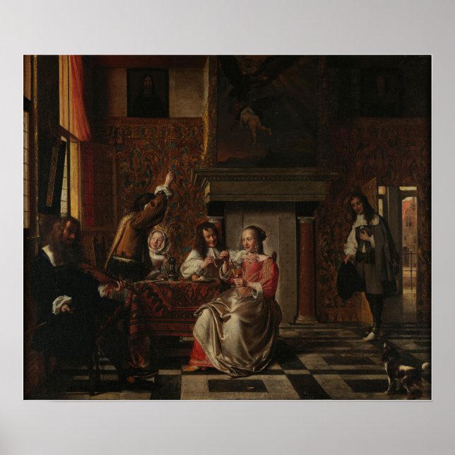 Affiche De Hooch - Compagnie joyeuse (Devant)