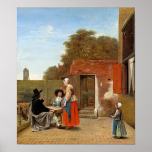 Affiche De Hooch - Une Cour Néerlandaise