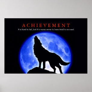 Affiche de hurlement de loup de Motivation unique