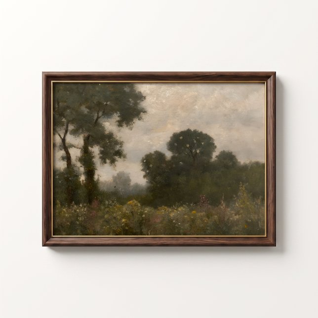 Affiche de jardin de cottage d'été (Summer Cottage Garden Wall Art Poster - close-up view (frame/decor not included))