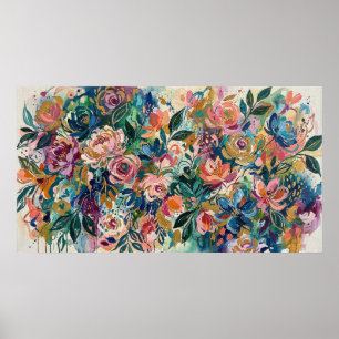 Affiche de jardin floral complexe