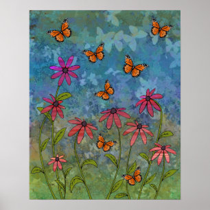 affiche de jardin papillon