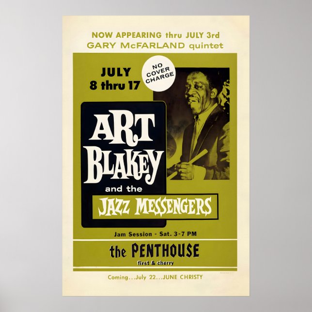 Affiche de jazz Art Blakey & The Jazz Messengers (Devant)