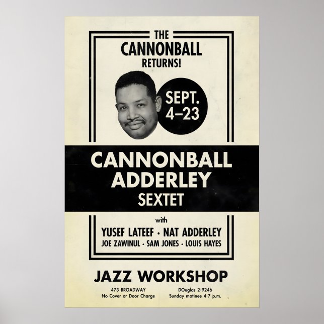 Affiche de jazz Cannonball Adderley - Jazz Worksho (Devant)