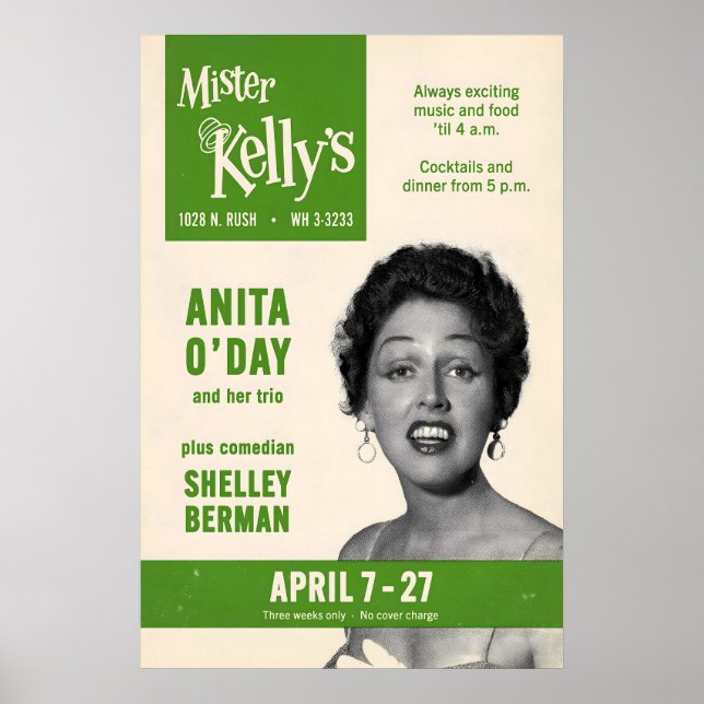Affiche de jazz d'Anita O'Day - Mister Kelly's - C (Devant)