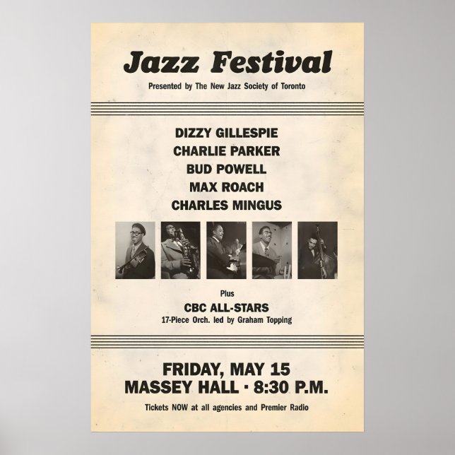 Affiche de jazz de Charlie Parker - Dizzy Gillespi (Devant)