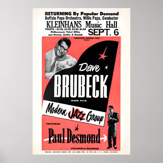 Affiche de jazz de Dave Brubeck - Paul Desmond (Devant)