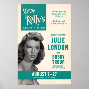 Affiche de jazz de Julie London - Mister Kelly's