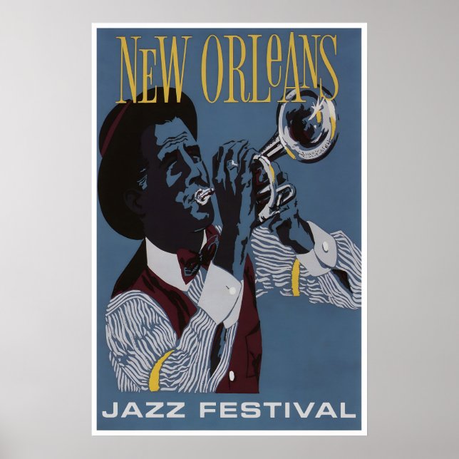 Affiche de jazz de la Nouvelle-Orléans Impression  (Devant)