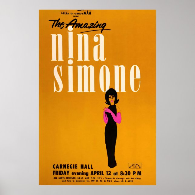 Affiche de jazz de Nina Simone - Au Carnegie Hall  (Devant)